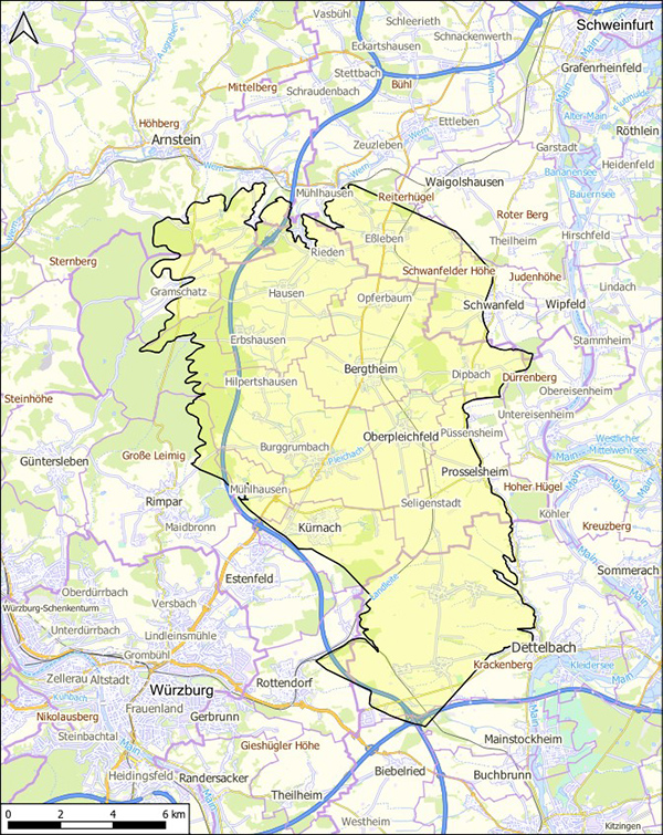 Karte: Bergtheimer Mulde Bergtheimer Mulde