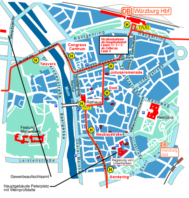 Stadtplan mit Gewerbeaufsichtsamt